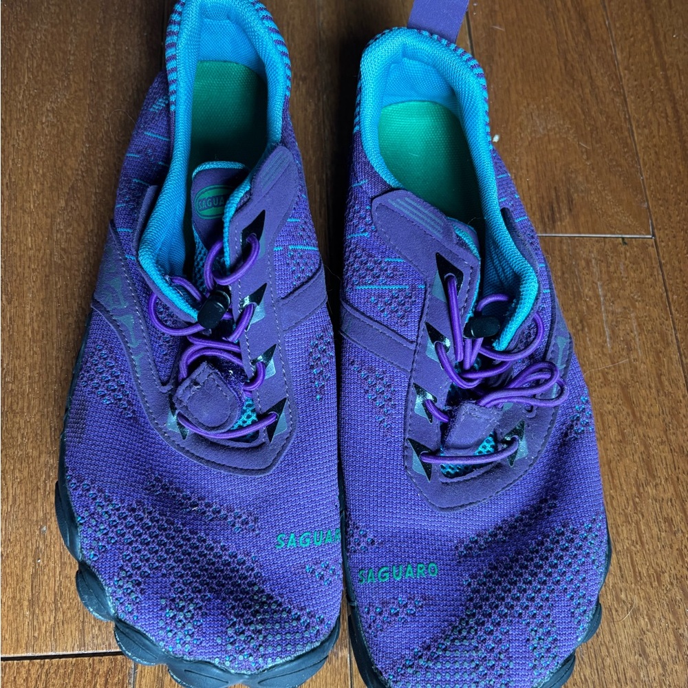 Saguaro Women's Purple Athletic Running Shoes with Teal Lining